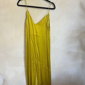 Massimo Dutti Yellow Spaghetti Strap Maxi Dress